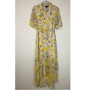 Banana Republic Womens Floral Hi Lo Maxi Dress SZ 0 Yellow Fairy Flowy  Feminine